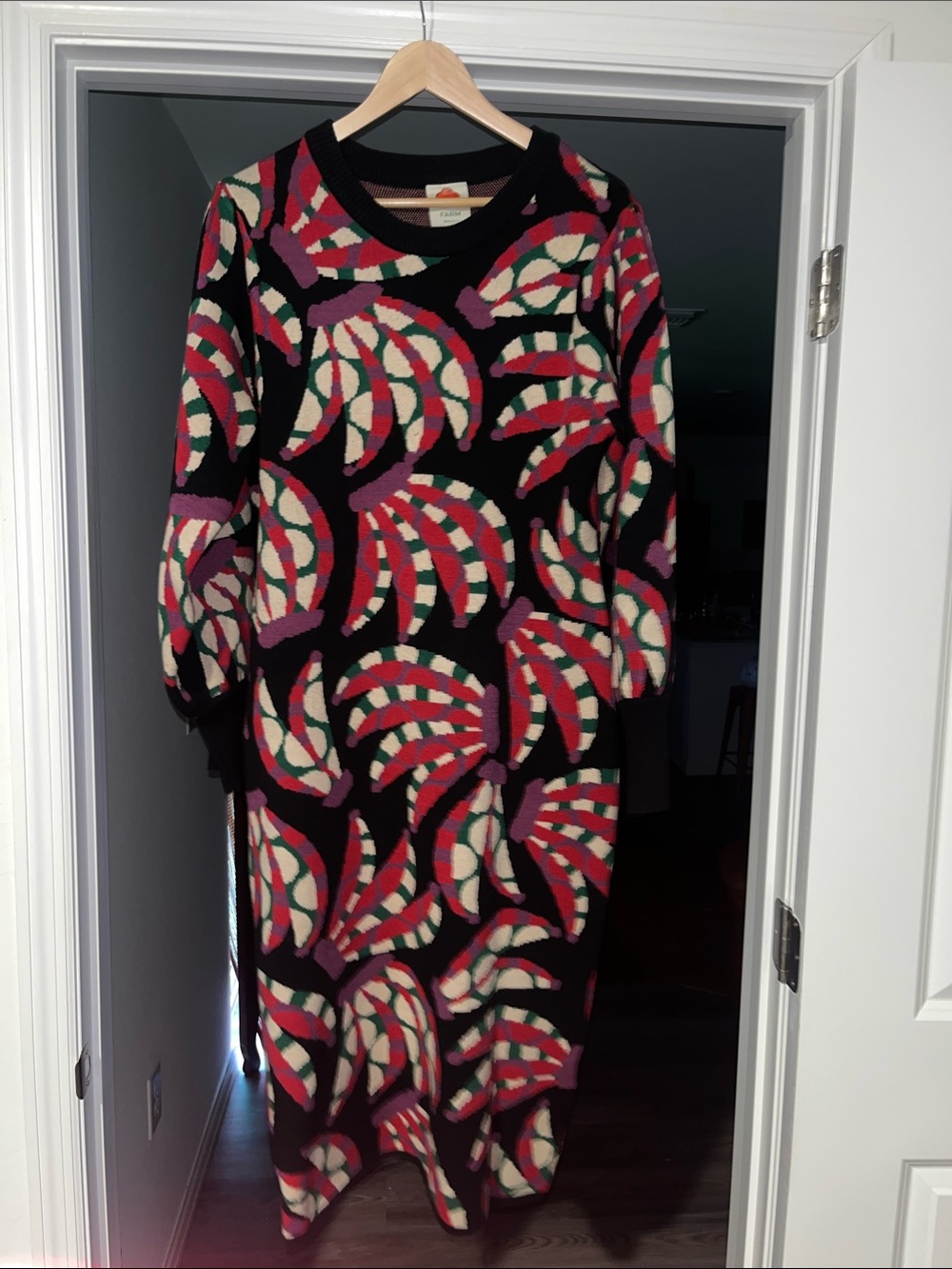 Farm Rio Banana Midi Sweater Dress